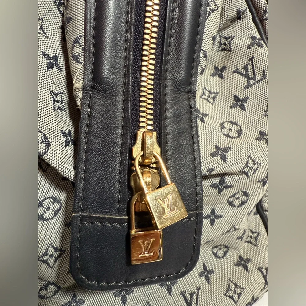 Louis Vuitton Josephine PM Satchel Tote Mini Lin Monogram Canvas Handbag w/ COA - Picture 9 of 12